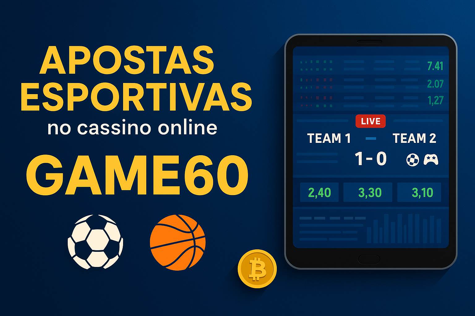 Aposte em apostas esportivas no cassino online GAME60