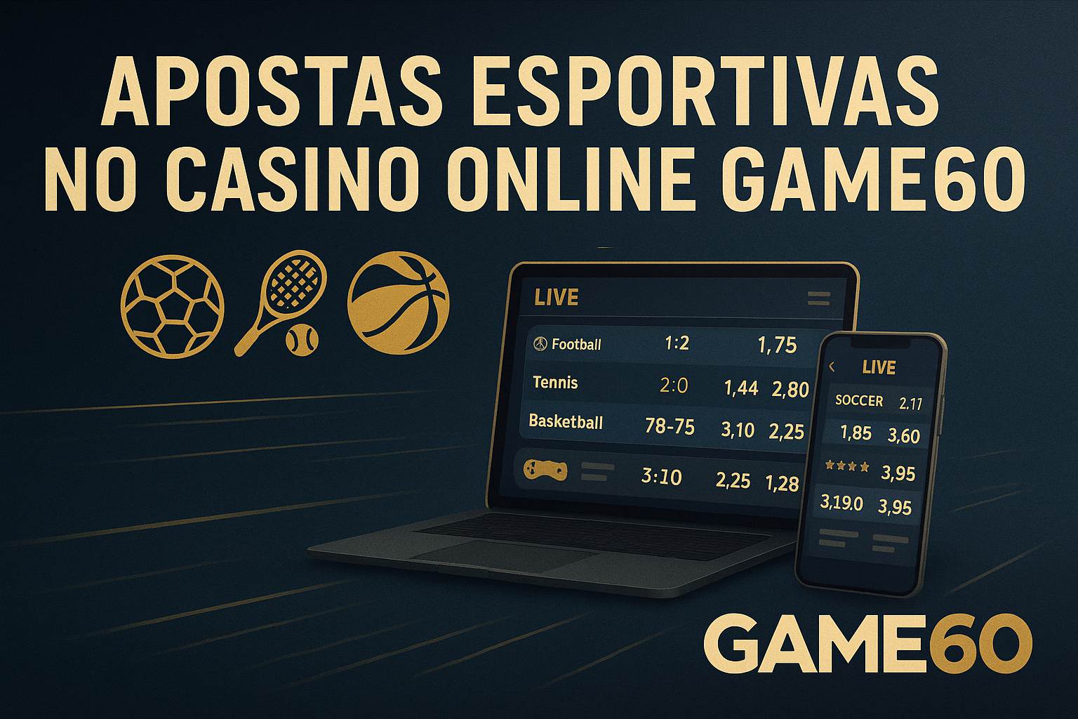 Apostas esportivas no cassino online GAME60